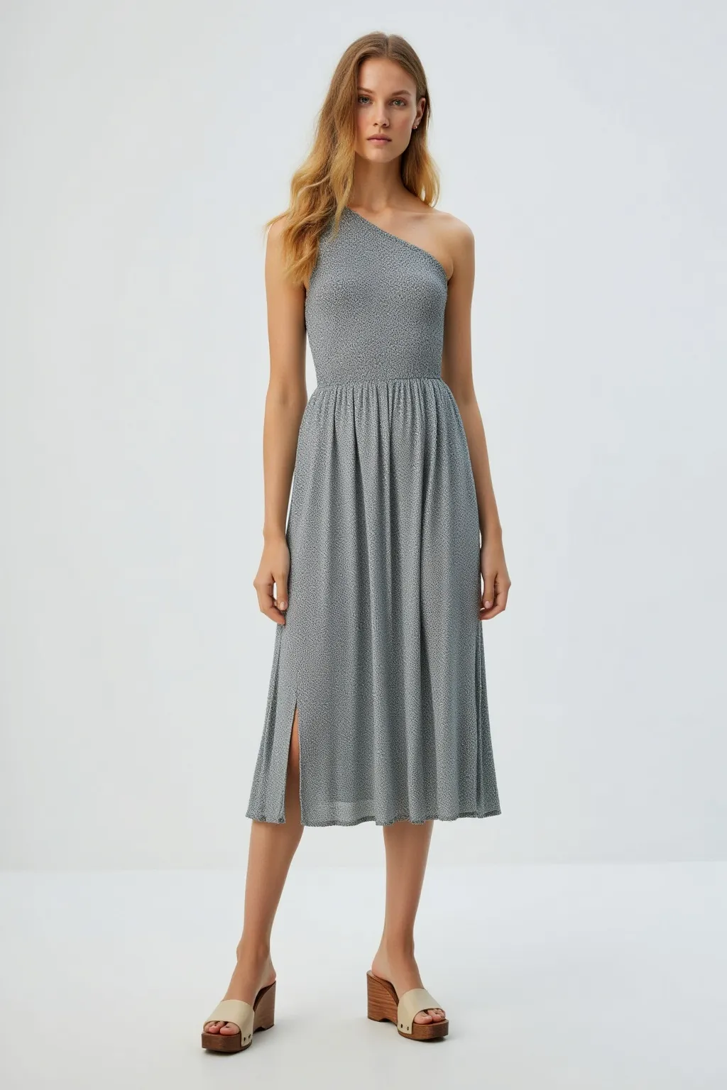 One Shoulder Grayish Dress