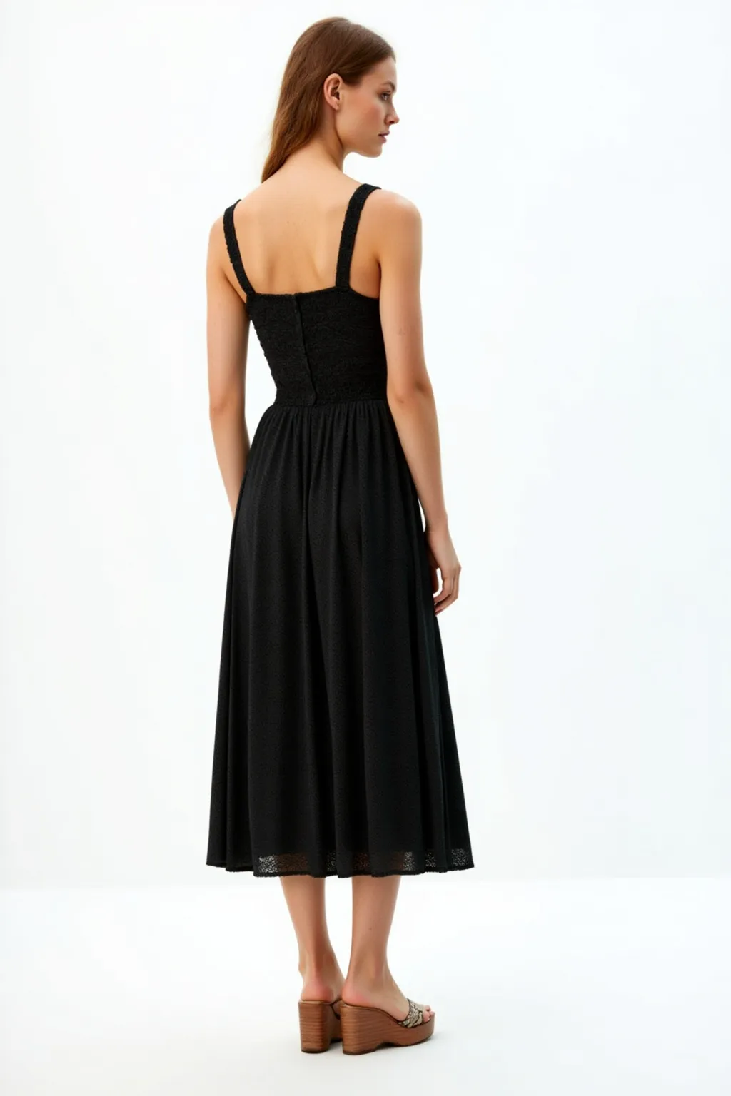 Apron Black Long Dress