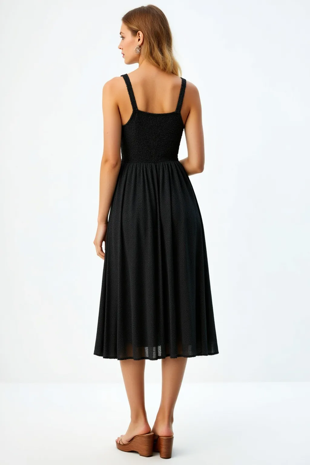 Midi Dress on Thin & Wide Straps
