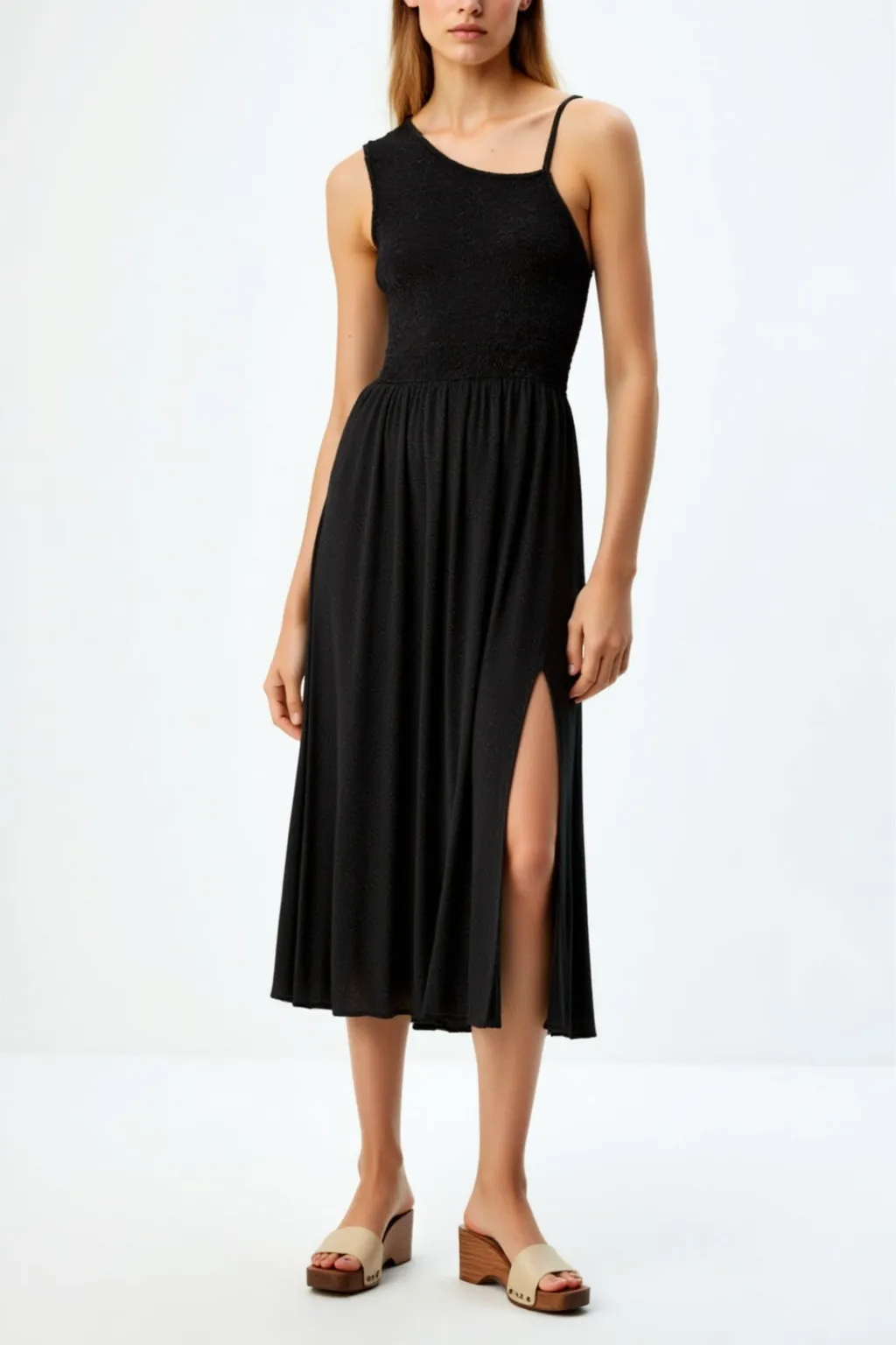 Midi Dress on Thin & Wide Straps