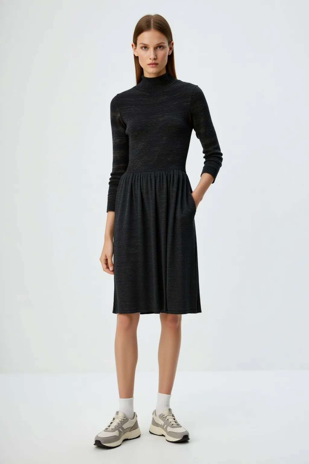 Sheath Midi Black Dress