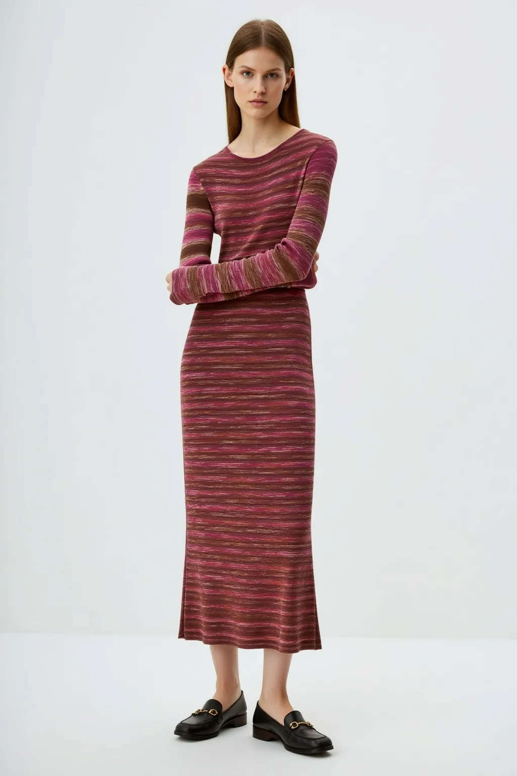 Round Neck Knitted Maxi Dress