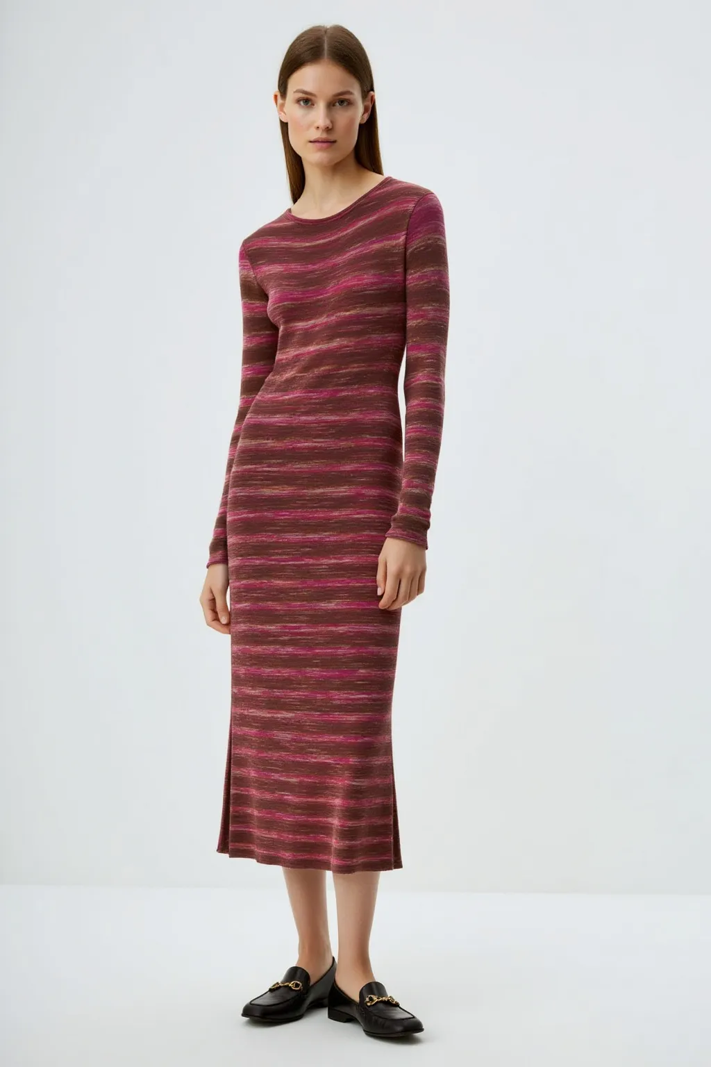 Round Neck Knitted Maxi Dress