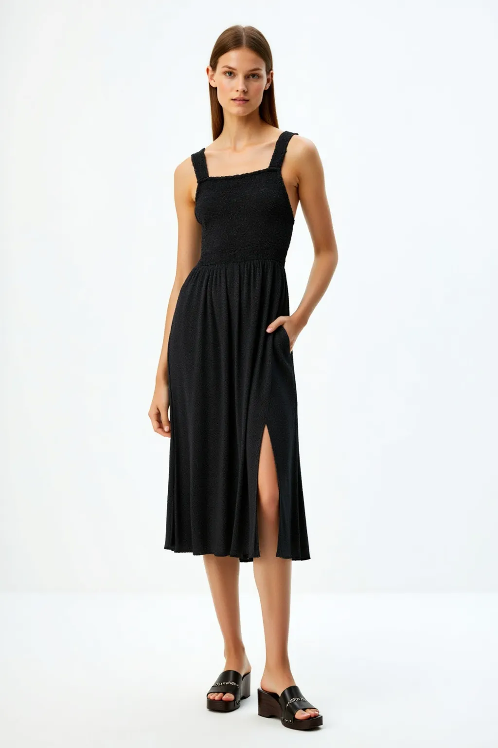 Knitted Black Midi Dress