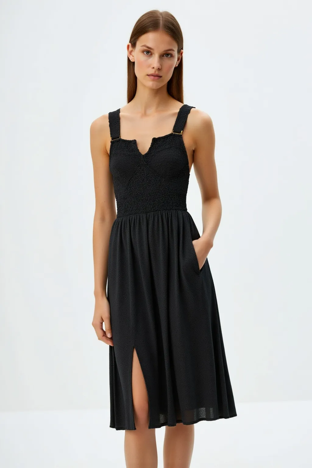 Knitted Black Midi Dress