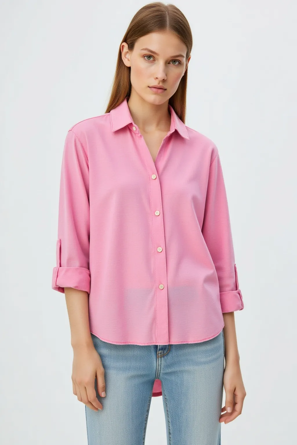 Synthetic Pink Lightweight Shirt