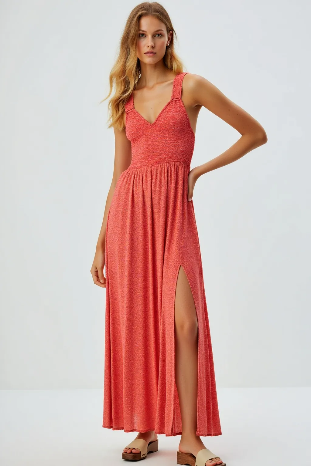 Apron Long Terracotta Dress