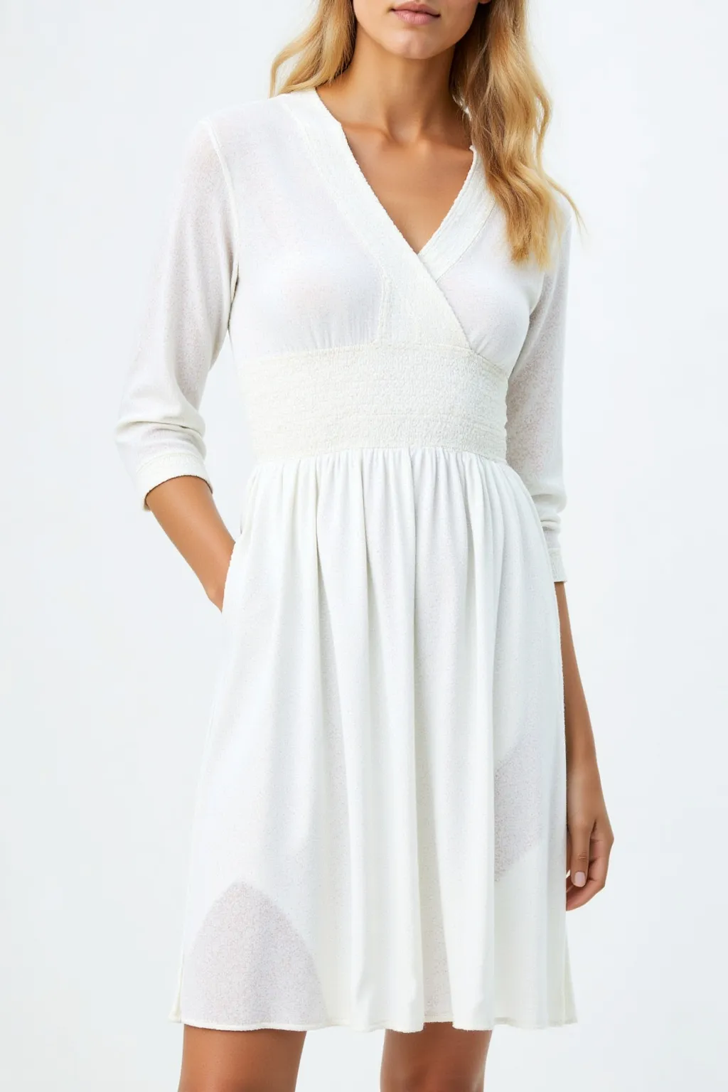 White Neckline Dress