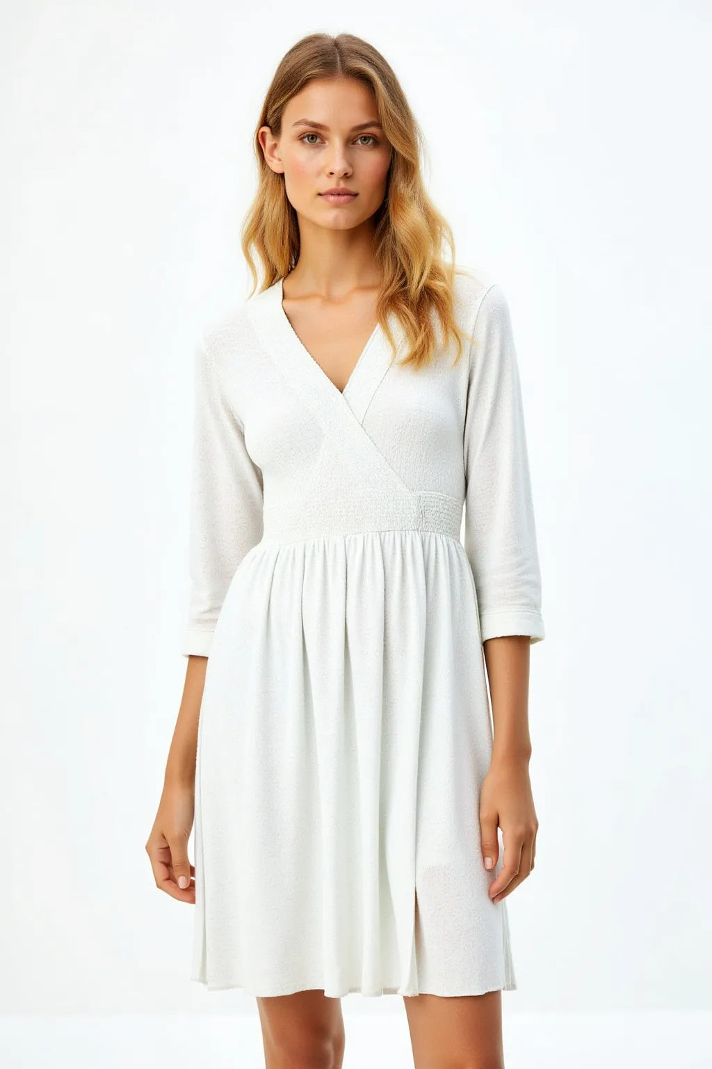 White Neckline Dress
