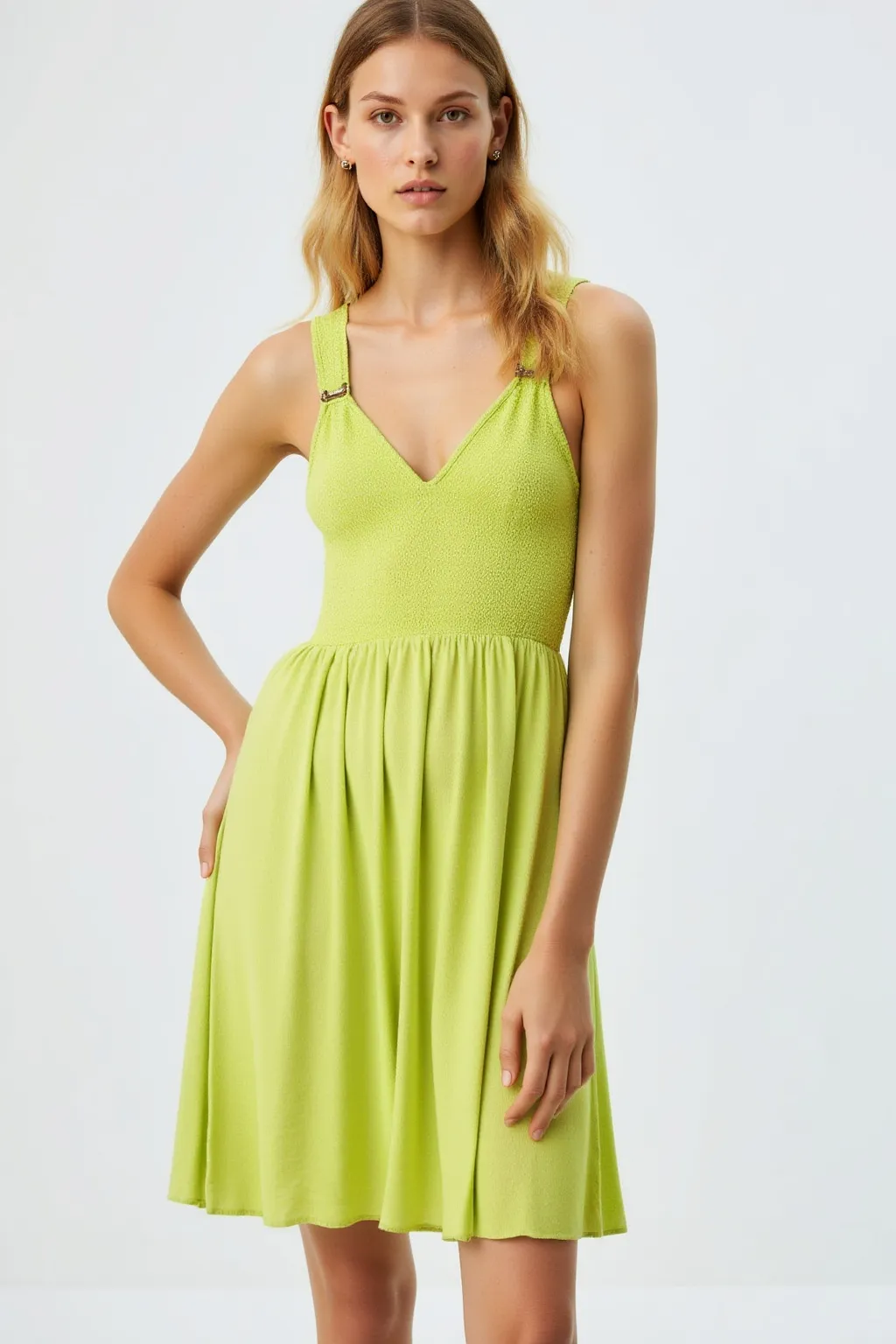 Satin Apron Midi Dress