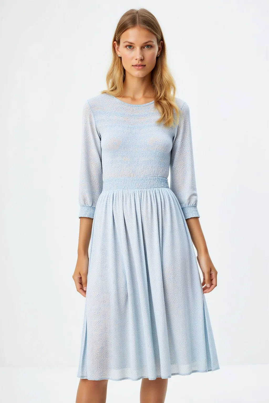 Sky Blue Sheath Dress