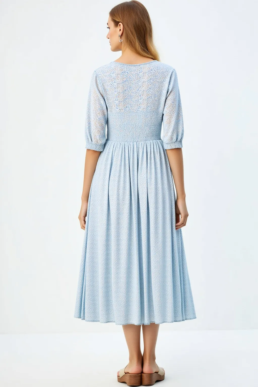 Sky Blue Sheath Dress