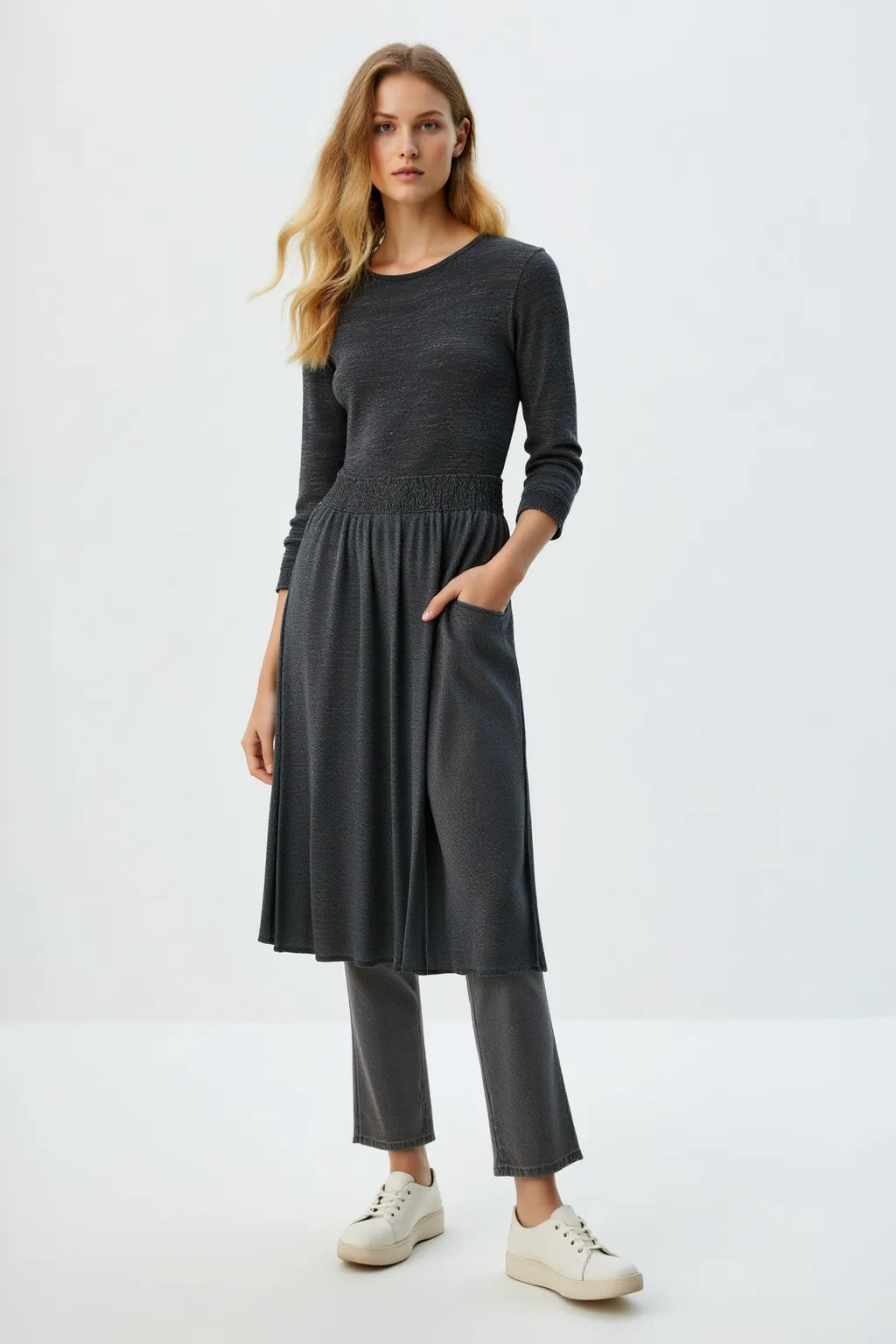 Dark Gray Knit Dress