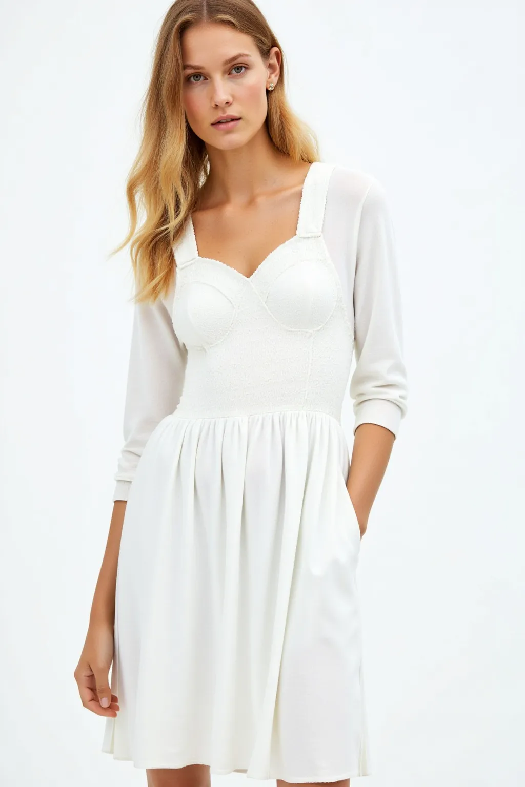 Snow White Apron Cotton Dress