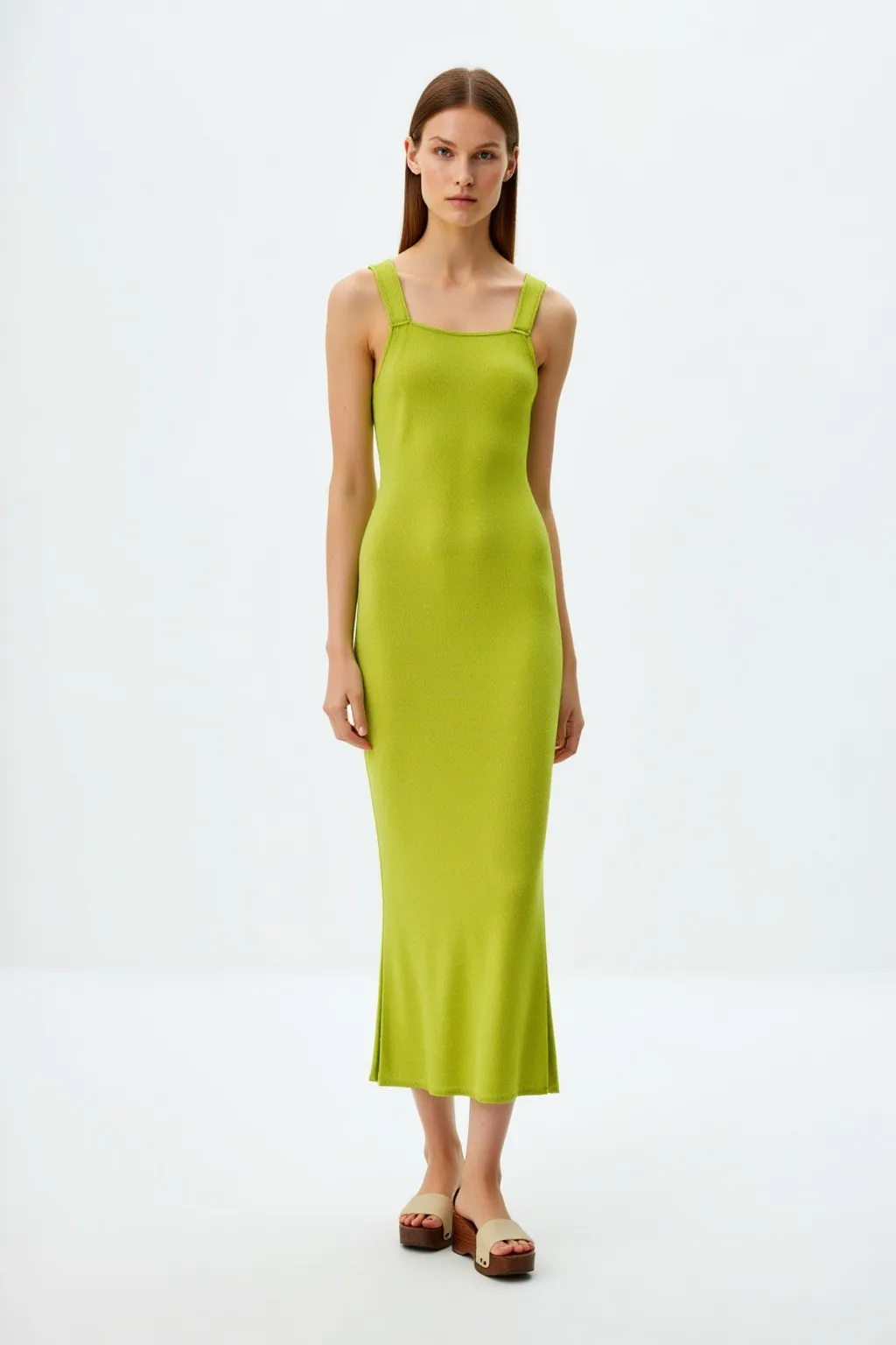 Satin Apron Maxi Dress