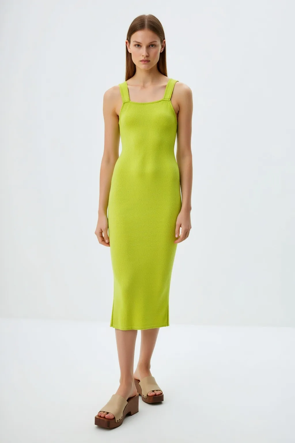 Satin Apron Maxi Dress