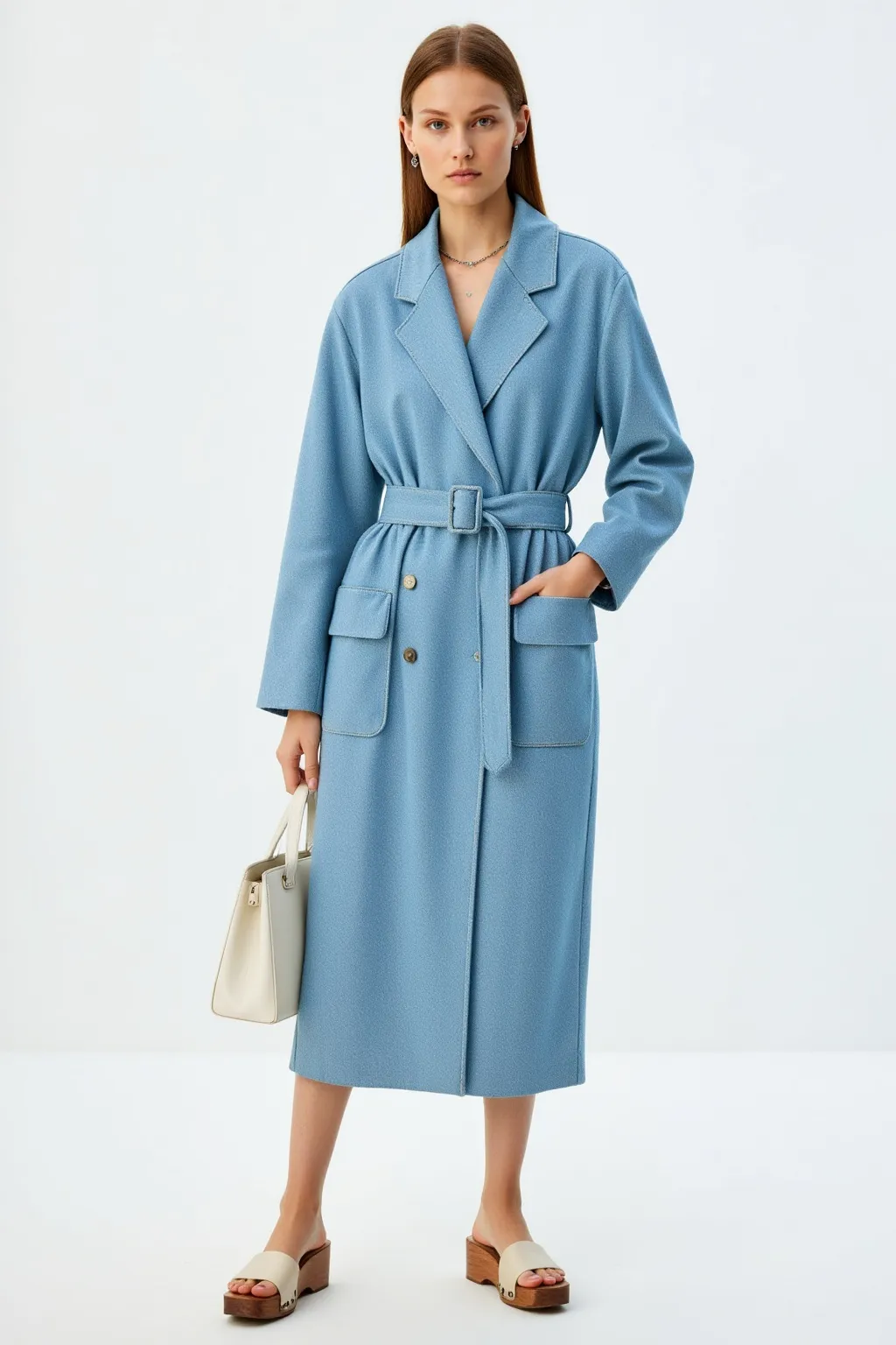 Sky Blue Long Coat