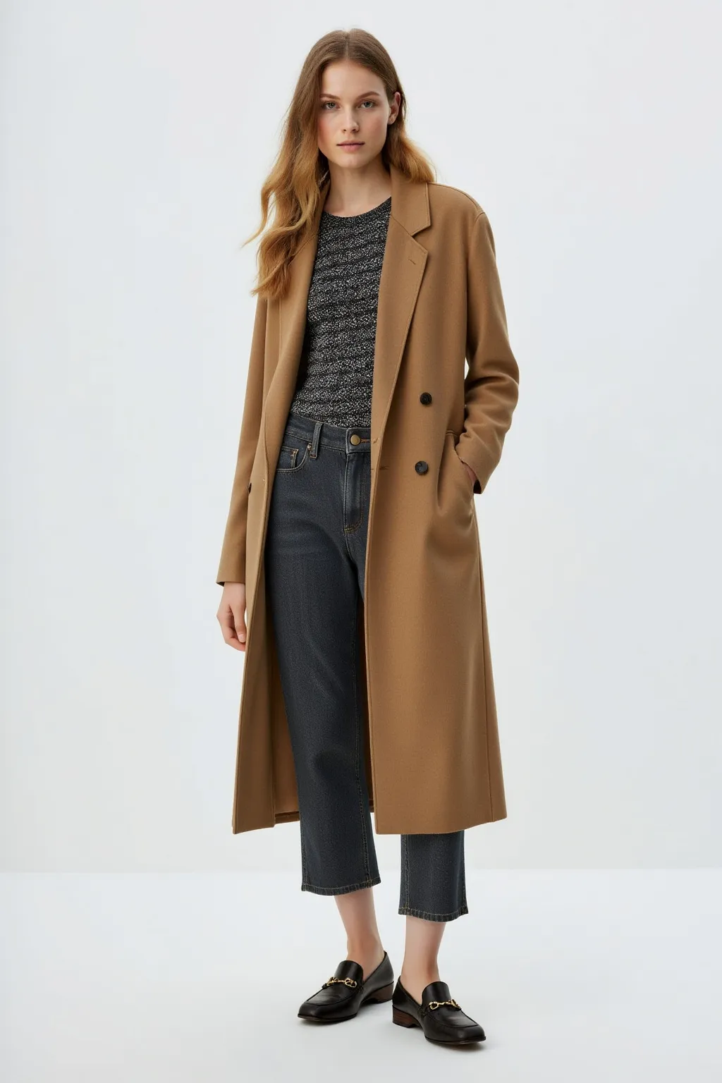 Long Brown Casual Coat