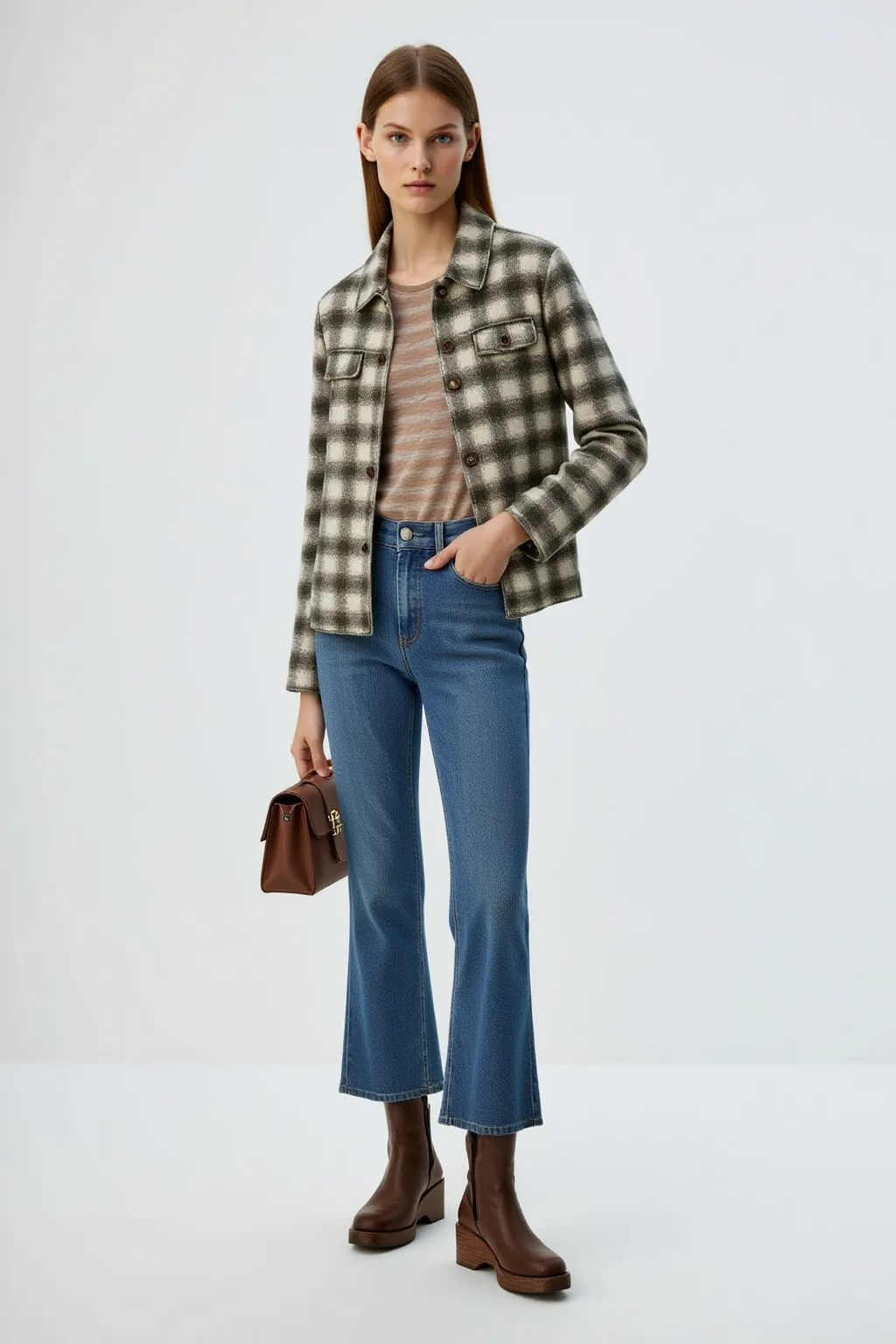 Checkered Midi Jacket